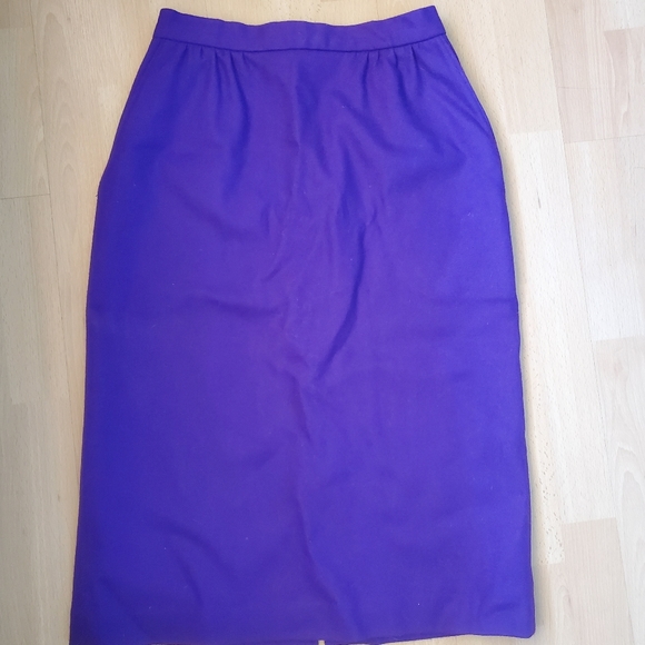 Purple Koret Wool Pencil Skirt - Picture 1 of 5